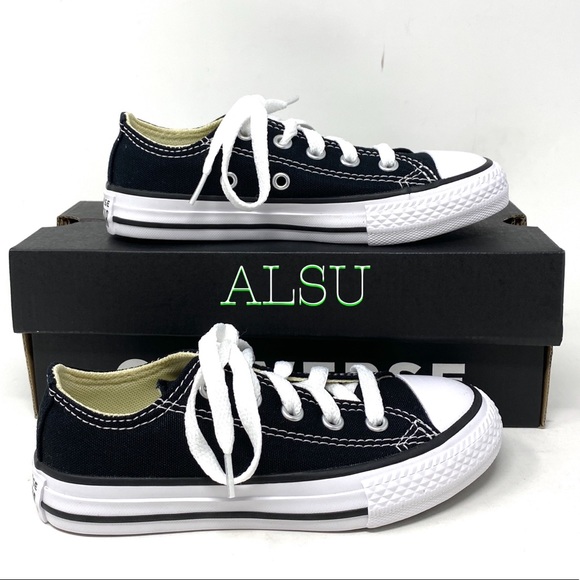 Converse 🔥SALE!🔥 Chuck Taylor ALL STAR OX Low Black Kid’s Sneakers Size 3J235 - Picture 2 of 9